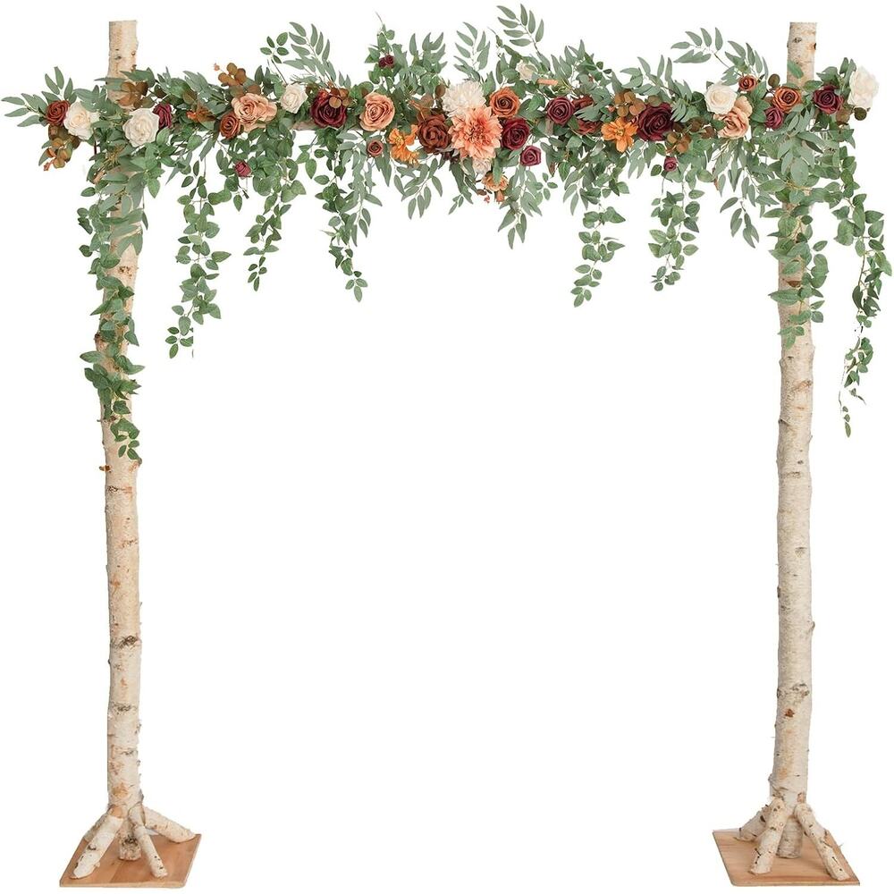 Ling's 6.5FT Backdrop Floral Garland, Spring Artificial Wedding Arch Flowers